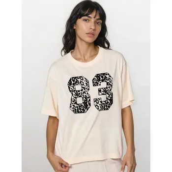 Dámské tričko Sinsay - Bavlněné tričko s nápisem - béžová - 959HA-02X - 959HA-02X-L