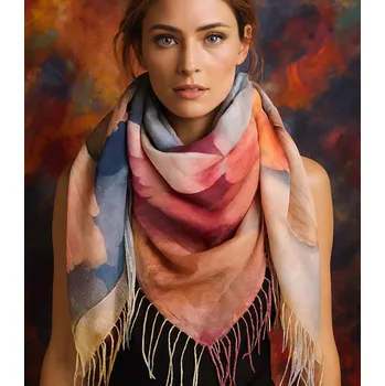 Šátek Agrafka šátek s květinami – polyester