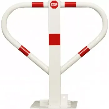 Plotový sloupek Bílo-červený ocelový parkovací sloupek Butterfly - 55 x 60 cm
