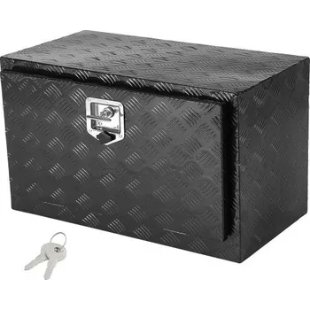 Úložný box úložný box na podvozek nákladního vozu, úložný box na pickup 30" x 14" x 16", odolný hliníkový box na nářadí s diamantovým plechem se zámkem a klíči, vodotěsný úložný box na přívěs s T-rukojetí pro nákladní automobily, dodávky, přívěsy