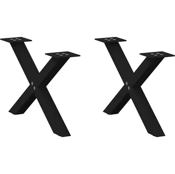 Konferenční stolek Nohy konferenčního stolku ve tvaru X, 2 ks, černé, 60 x (30-31) cm, ocel - 8721158315403