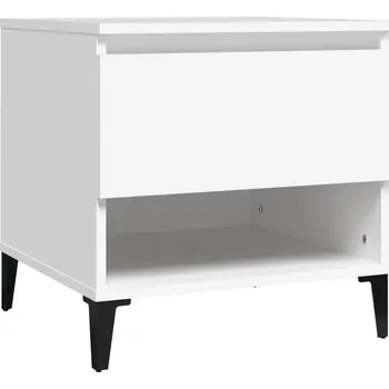 Konferenční stolek Industriální odkládací stolek bílý 50 x 46 x 50 cm s kovovými nohami