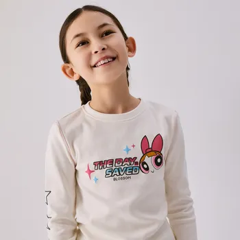 Dívčí tričko Reserved - Tričko The Powerpuff Girls - krémová - 799HT-01X - 799HT-01X-146