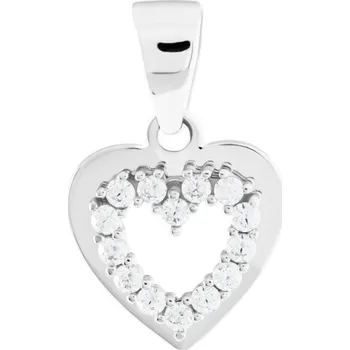 Přívěsek Leru Přívěsek Srdíčko se zirkony z bílého zlata