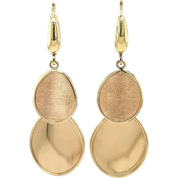 Náušnice Zlaté visací náušnice s dvojitým oválným motivem