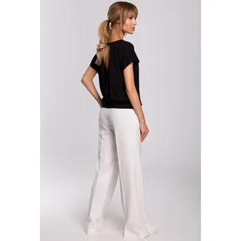 Podprsenka Bavlněné Dámské Tričko Černé Hladké S Krátkým Rukávem Velikost 44 XXL