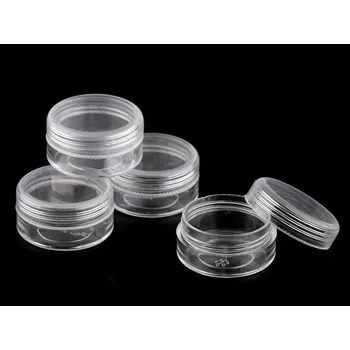 Plastová dóza 4x2,1 cm šroubovací - transparent (12 ks)