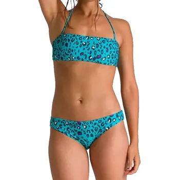 Dámské oblečení Dámské dvoudílné plavecké plavky ARENA-W ALLOVER BANDEAU ADJ BACK TWO PIECES Green Zelená XS