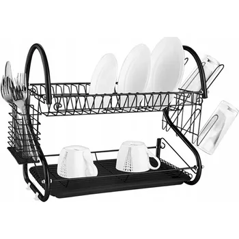 Odkapávač na nádobí Dvoupatrová odkapávačka na nádobí, černá