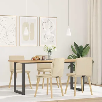 Jídelní židle Jídelní židle 4 ks krémové textil - 8721158568076