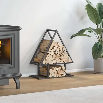 Stojan na palivové dřevo černý Ocel válcovaná za studena - 8721158788481