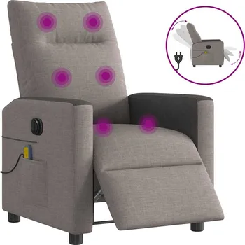 Křeslo Elektrické masážní polohovací křeslo taupe textil - 8721158644206