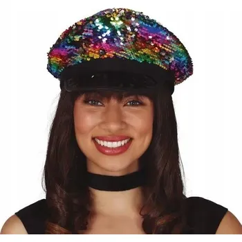 Pokrývka hlavy Čepice policisty s flitry, barevná, na párty