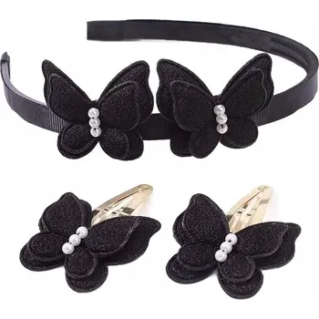 Čelenka Sada pro holčičky Čelenka a sponky do vlasů - Černé motýlky