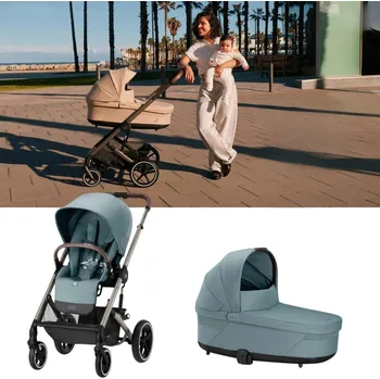 Dětské zboží CYBEX Balios S Lux Kompletní kočárek - Taupe Stormy Blue