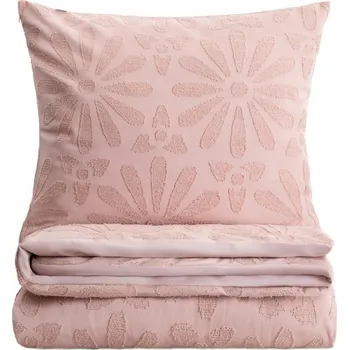 Povlečení Povlečení SILVA z mikrovlákna s prošíváním ve tvaru květů, růžové, 160x200 cm