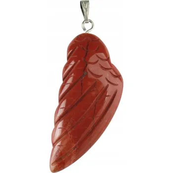 Přívěsek Andělské křídlo, kamenný přívěsek, červený jaspis