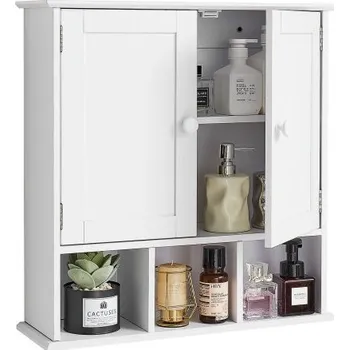 Koupelnový nábytek Nástěnná&nbsp;skříňka&nbsp;do&nbsp;koupelny,&nbsp;2&nbsp;dveře&nbsp;a&nbsp;nastavitelná&nbsp;police,&nbsp;nad&nbsp;toaletu,&nbsp;úložná&nbsp;skříňka&nbsp;na&nbsp;lékárničky,&nbsp;nástěnná,&nbsp;závěsný&nbsp;organizér&nbsp;s&nbsp;policemi&nbsp;a&nbsp;otevřenou&nbsp;přepážkou&nbsp;do&nbsp;prádelny,&nbsp;kuchyně,&nbsp;toalety,&nbsp;bílá