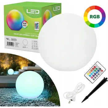 Venkovní osvětlení Solární zahradní LED lampa LUMIBALL 30cm 3000K+RGB IP65 LLS s dálkovým ovládáním a USB