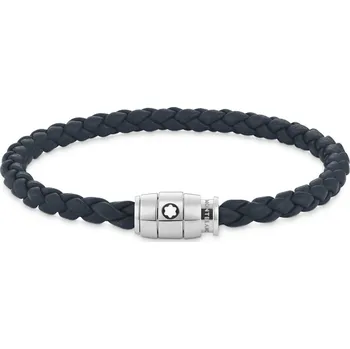 Módní doplněk Montblanc kožený náramek se třemi kroužky MB136014