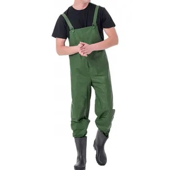 Pracovní obuv Pracovní nepromokavé kalhoty s laclem zelené vel. XL