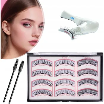 Umělé řasy Magnetické řasy s aplikátorem 12 Ks Přirozený 3D efekt