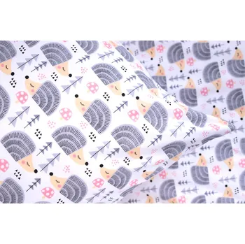 Povlečení Podpěrová s.r.o. Bavlněné povlečení JEŽCI Velikost: 200x200 cm (1 ks), 70x90 cm (2 ks) ŠEV na peřině