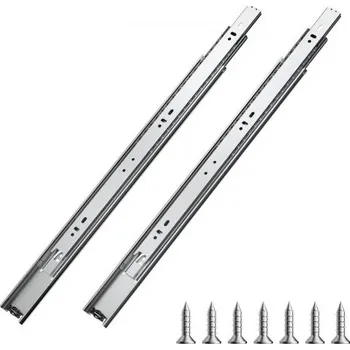 Výsuvy zásuvek , 18 palců, 10 párů plně výsuvných kolejnic s kuličkovými ložisky, nosnost 100 liber, odolné boční montážní kolejnice pro komody, kolejnice pro zásuvky do kuchyně, výměna za kutily