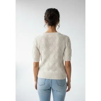 Dámský svetr FIGL Svetr M1261 Béžová Regular Fit S