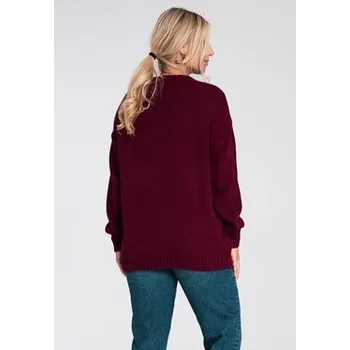Dámský svetr FIGL Svetr M1240 Bordó Regular Fit L