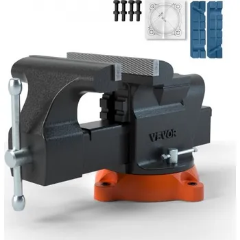 Svěrák Stolní svěrák Šířka čelistí 15,2 cm Rozevření čelistí 15 cm s kovadlinou Otočný 360° Zajišťovací základna 60 000 PSI Nerezová tvárná litina pro ostření, broušení, řezání a řezání závitů