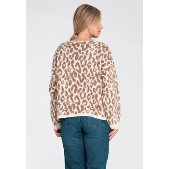 Dámská móda FIGL Svetr M1094 Barevná Loose Fit OS