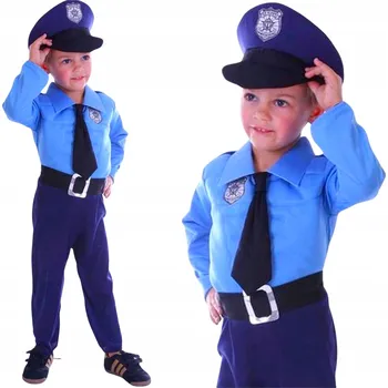 Karnevalový kostým KOSTÝM KARNEVALOVÝ POLICAJT, DOPRAVNÍ POLICISTA, PŘEVLEK XS 92-104cm