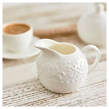 Konvička na mléko Konvička na mléko nebo smetanu | SYLIA | bílá s ornamentem | 0,26 l | 874708 Homla