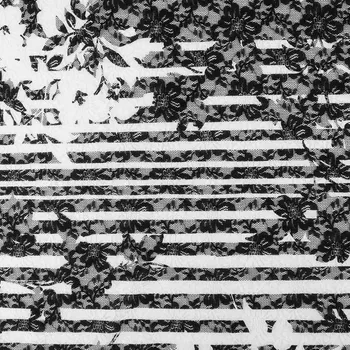 Krajka Pro Háčkování Krajka květy a pruhy černobílá