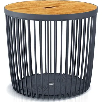 Odpadkový koš Univerzální koš CLEON s bambusovým víkem antracit, varianta 50 l