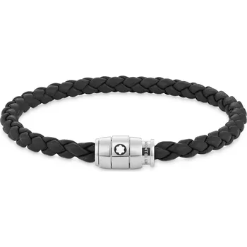 Módní doplněk Montblanc kožený náramek se třemi kroužky MB130895