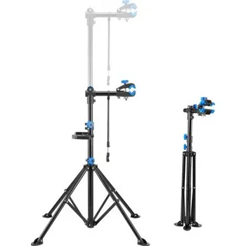 stojan na kolo Stojan na opravu kol , 29 kg těžký pracovní stojan na kolo s nastavitelnou výškou 86,8-144,4 cm a magnetickým zásobníkem na nářadí, skládací stojan na údržbu kol, obchod s domácími mechaniky pro horská a silniční kola