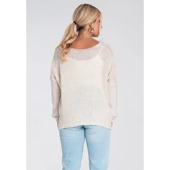 Dámská móda FIGL Kardigan M1241 Béžová Regular Fit L