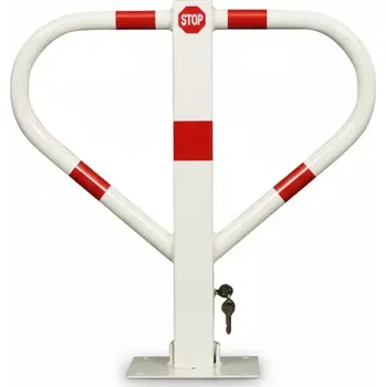 Plotový sloupek Bílo-červený ocelový parkovací sloupek Butterfly - 55 x 60 cm