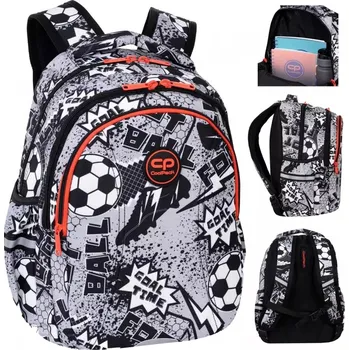 Školní batoh Školní batoh vícekomorový CoolPack černý fotbalový míč Football Grey Ball