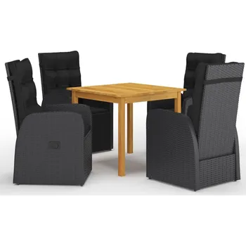 Zahradní sestava 5dílný zahradní jídelní set černý - 8720286337677