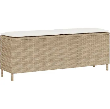 Zahradní pohovka Zahradní lavice s poduškou béžová 110x30x40,5 cm polyratan - 8721158655974