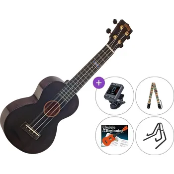 Ukulele Mahalo MH2WTBK SET Transparent Black Koncertní ukulele