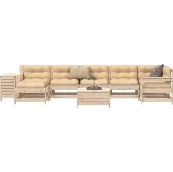 Zahradní nábytek vidaXL 9dílná zahradní sedací souprava impregnovaná borovice [3250656] Barva: Přírodní borovice