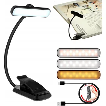 Lampička LED LAMPičKA S KLIPEM NA ČTENÍ STOLEK USB KNIHA