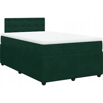 Postel Kontinentální postel 190x120 cm tmavě zelená s matrací a topperem