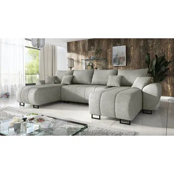 Sedací souprava Rozkládací sedací souprava RAGNAR U - světlešedá - bouclé - Centaur 2