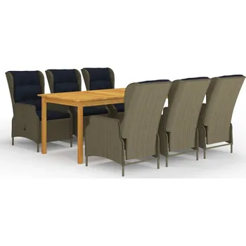 Zahradní sestava 7dílný zahradní jídelní set hnědý - 8720286339626