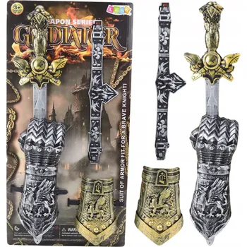 Karnevalový kostým RYTÍŘSKÁ SADA GLADIÁTORA MEČ CHRÁNIČE PÁSŮ KOSTÝM PRO DĚTI